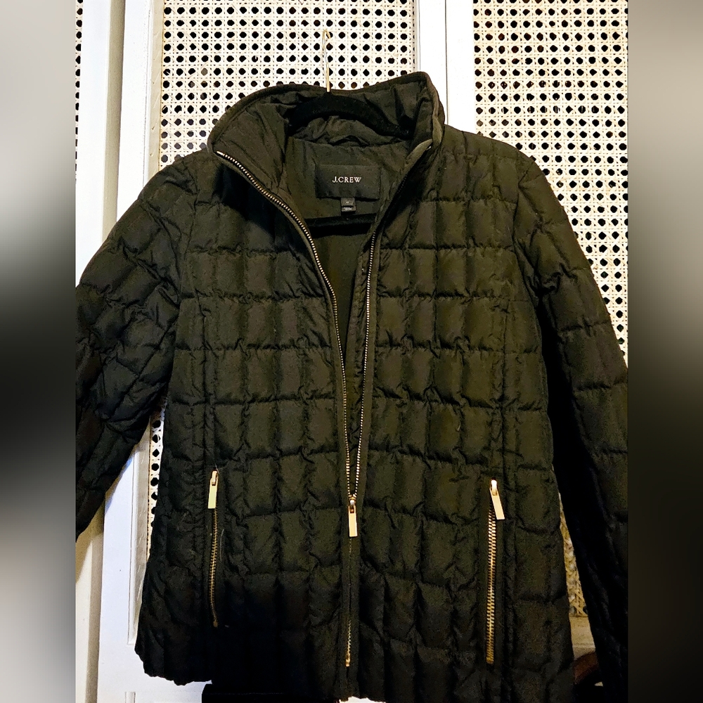 J Crew Black Quilted Jacket